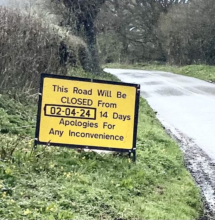 Road closure A48 to Viney Hill